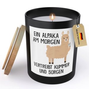 22Feels Duftkerze Deko Alpaka Lustig Süß Tier Geschenk Frauen Männer Couch Humor