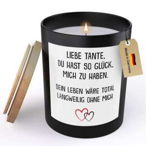 22Feels Duftkerze Deko Beste Tante Geschenk Bday Weihnachten Frauen von Nichte Neffe