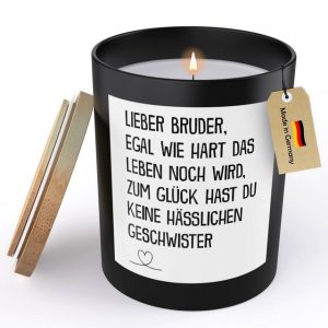 22Feels Duftkerze Deko Bruder Geschenk Geburtstag Weihnachten Geschwister Männer Jungs