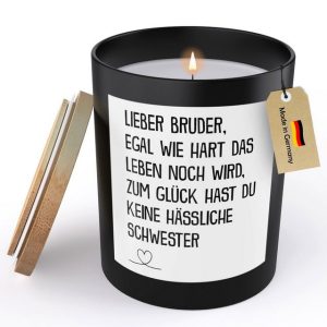 22Feels Duftkerze Deko Bruder Geschenk von Schwester Bday Weihnachten Geschwister
