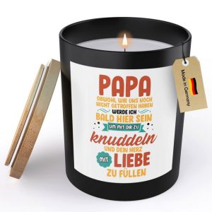 22Feels Duftkerze Deko Du Wirst Papa Schwangerschaft Geschenk Mann Werdender Papa To Be