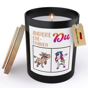 22Feels Duftkerze Deko Ehefrau Geschenk Hochzeitstag Geburtstag Valentinstag Einhorn
