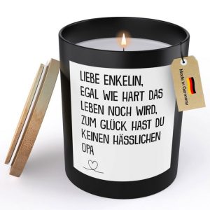 22Feels Duftkerze Deko Enkelin Geschenk v. Opa Mädchen Geburtstag Weihnachten Abi Matura