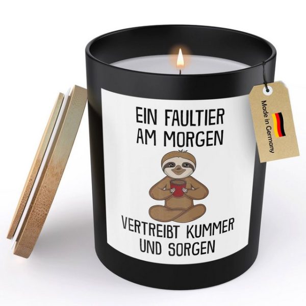 22Feels Duftkerze Deko Faultier Lustig Süß Tier Geschenk Frauen Männer Couch Humor