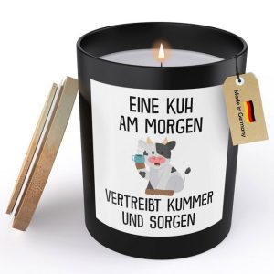 22Feels Duftkerze Deko Kuh Lustig Süß Tier Geschenk Frauen Männer Couch Humor