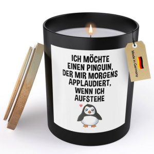 22Feels Duftkerze Deko Lustiges Geschenk Humor MannPinguin Motiv Büro Frauen Wohnzimmer