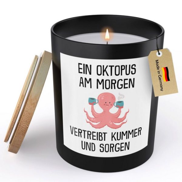 22Feels Duftkerze Deko Oktopus Lustig Süß Tier Geschenk Frauen Männer Couch Humor