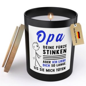 22Feels Duftkerze Deko Opa Geschenk Bday Weihnachten Rente Mann Deine Fürze Stinken