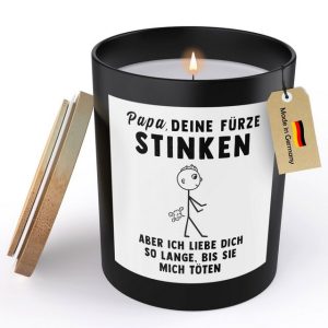 22Feels Duftkerze Deko Papa Geschenk Vater Deine Fürze Stinken Vatertag Geburtstag Mann