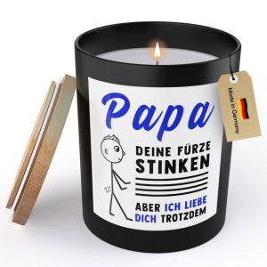 22Feels Duftkerze Deko Papa Geschenk Vatertag Geburtstag Weihnachten Deine Fürze Stinken