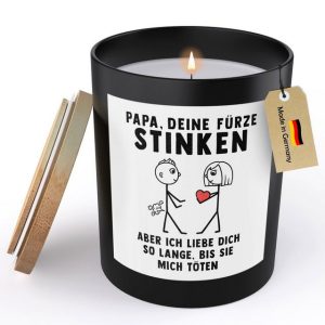 22Feels Duftkerze Deko Papa Geschenk v Tochter Vater Fürze Stinken Vatertag Geburtstag