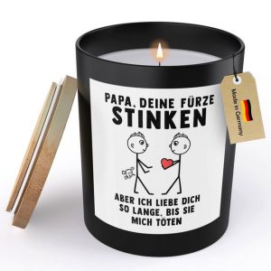 22Feels Duftkerze Deko Papa Geschenk v. Sohn Vater Deine Fürze Stinken Vatertag Idee