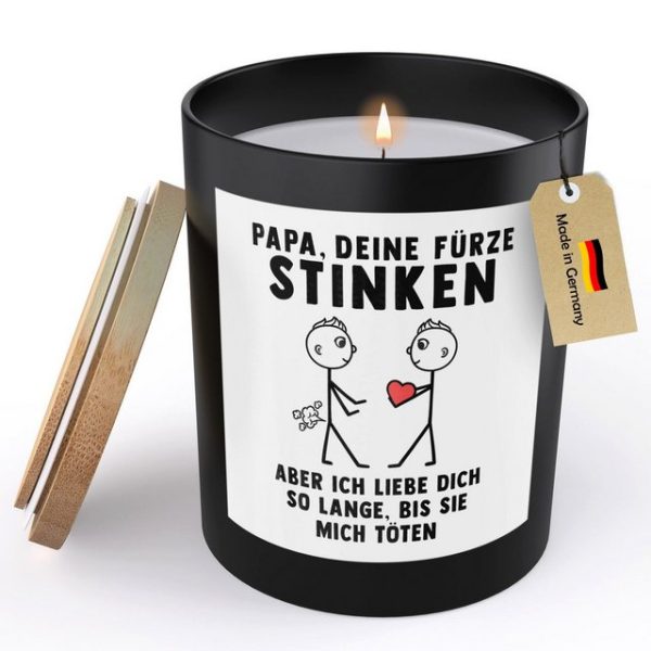 22Feels Duftkerze Deko Papa Geschenk v. Sohn Vater Deine Fürze Stinken Vatertag Idee