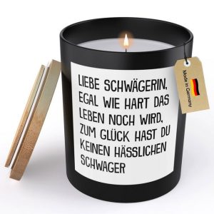 22Feels Duftkerze Deko Schwägerin Geschenk v. Schwager Hochzeit Geburtstag Weihnachten