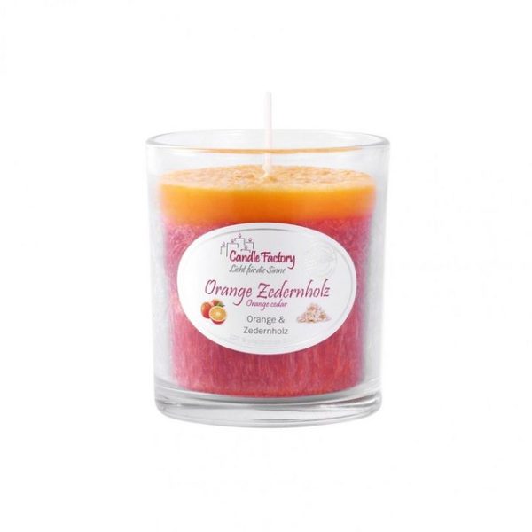 Candle Factory Duftkerze Candle Factory Party Light Kerze Orange Zedernholz Raumduft Duftkerze