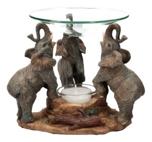 Figuren Shop GmbH Duftlampe Duftlampe - Drei Elefanten - Deko Kerzenhalter Raumduft Tierfigur
